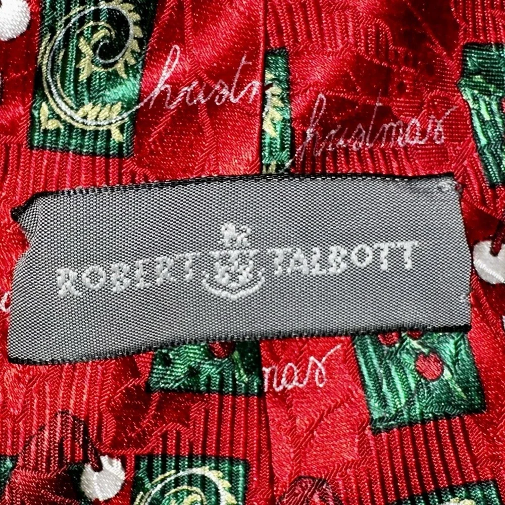 EUC ROBERT TALBOTT Red Christmas Ties Holidays Santa Hats Trees Lot of‎ 2